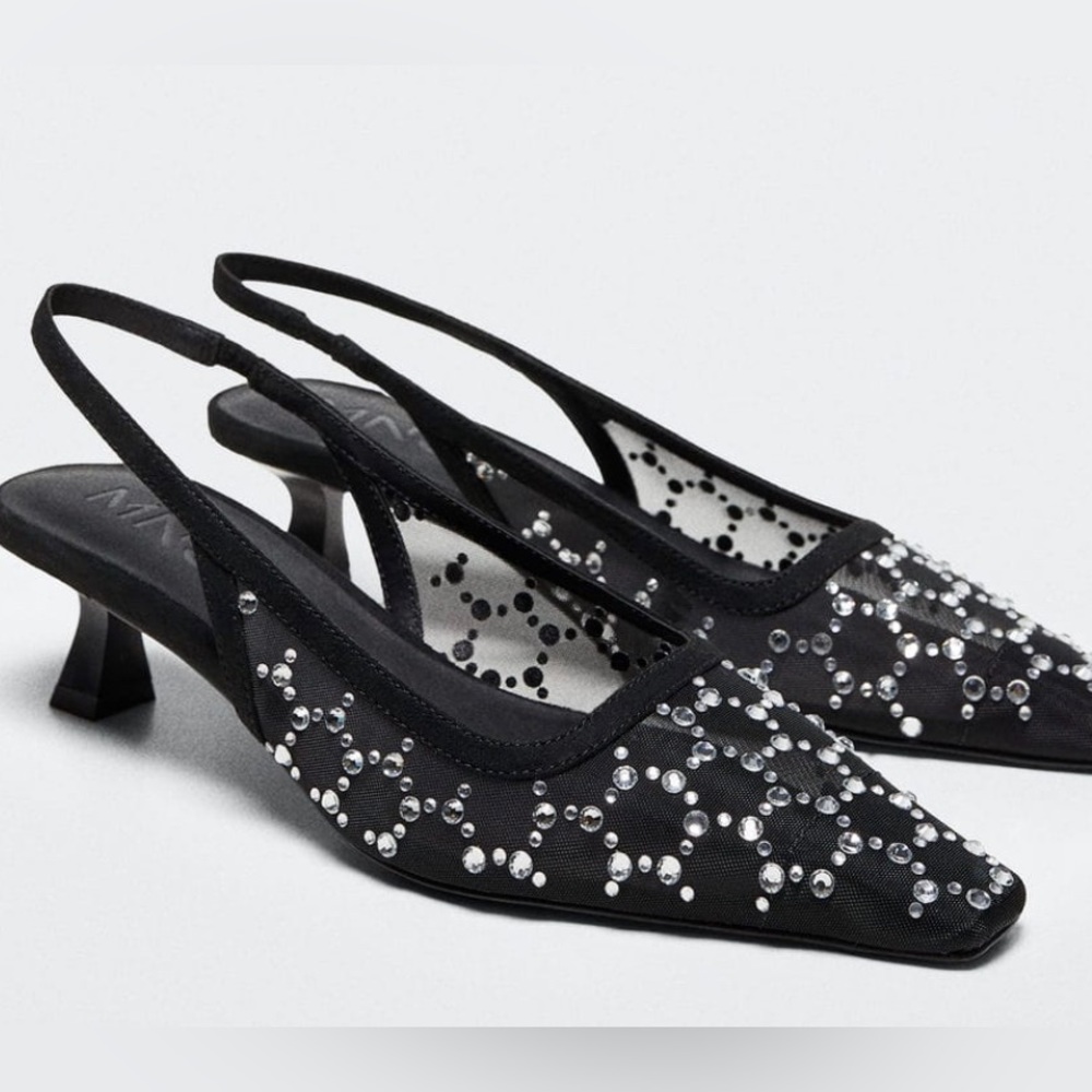 Mango rhinestone heels